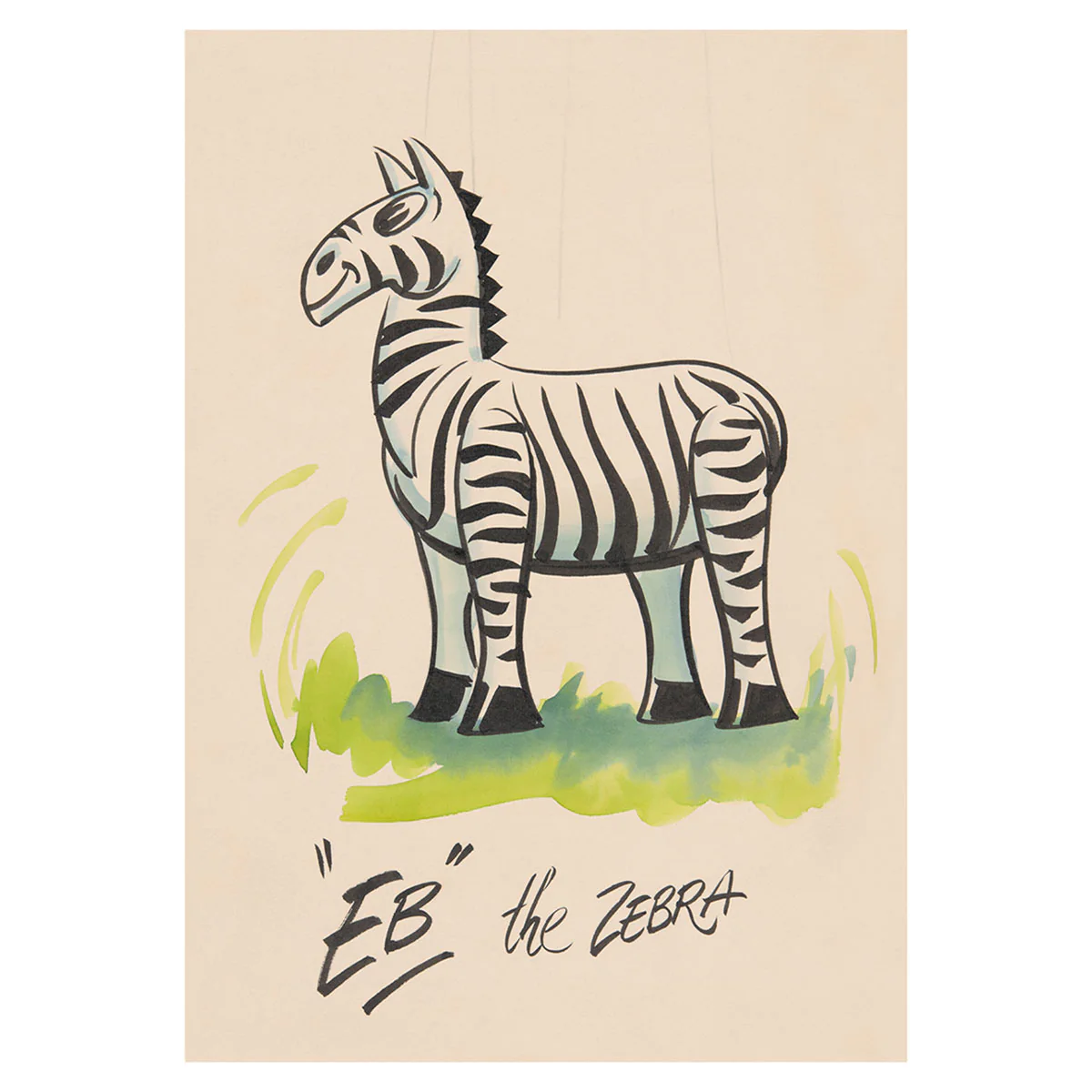 Postcard "EB" the Zebra