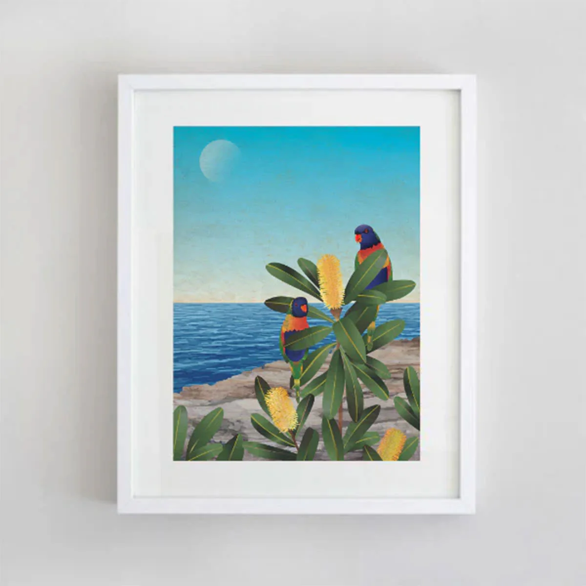 Print A3 Lorikeet by the Sea Rocks - La Source