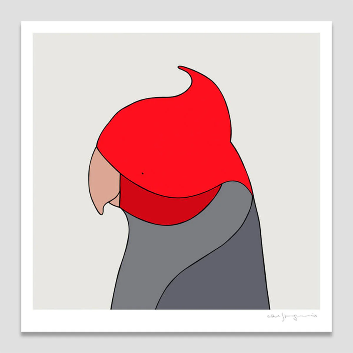 Print Gang-gang Cockatoo 21x21cm - Eggpicnic