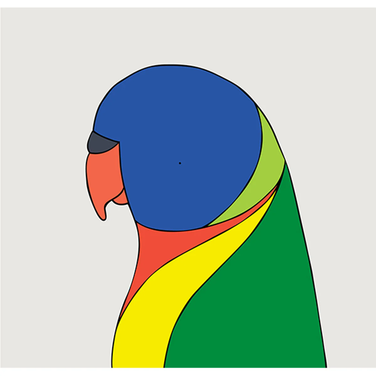 Print Rainbow Lorikeet 21x21cm - Eggpicnic