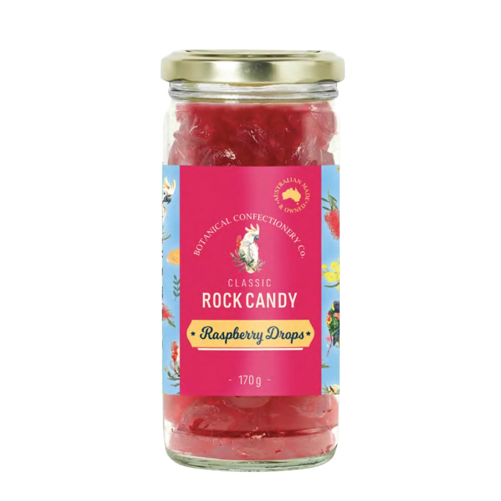 Rock Candy Raspberry Drops 170g - Gourmet Brands