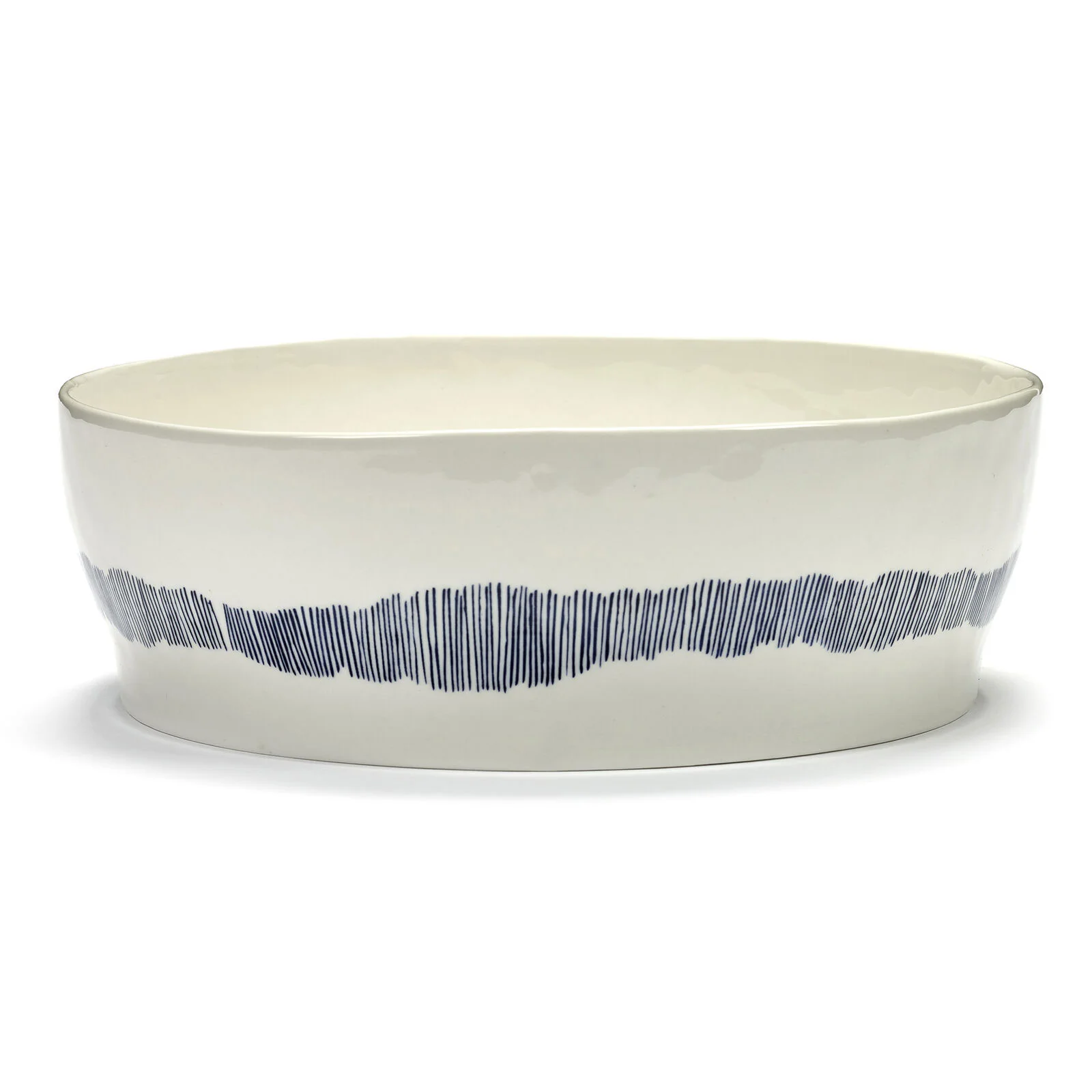 Salad Bowl White with Blue Stripes FEAST Ottolenghi - Gourmet Brands