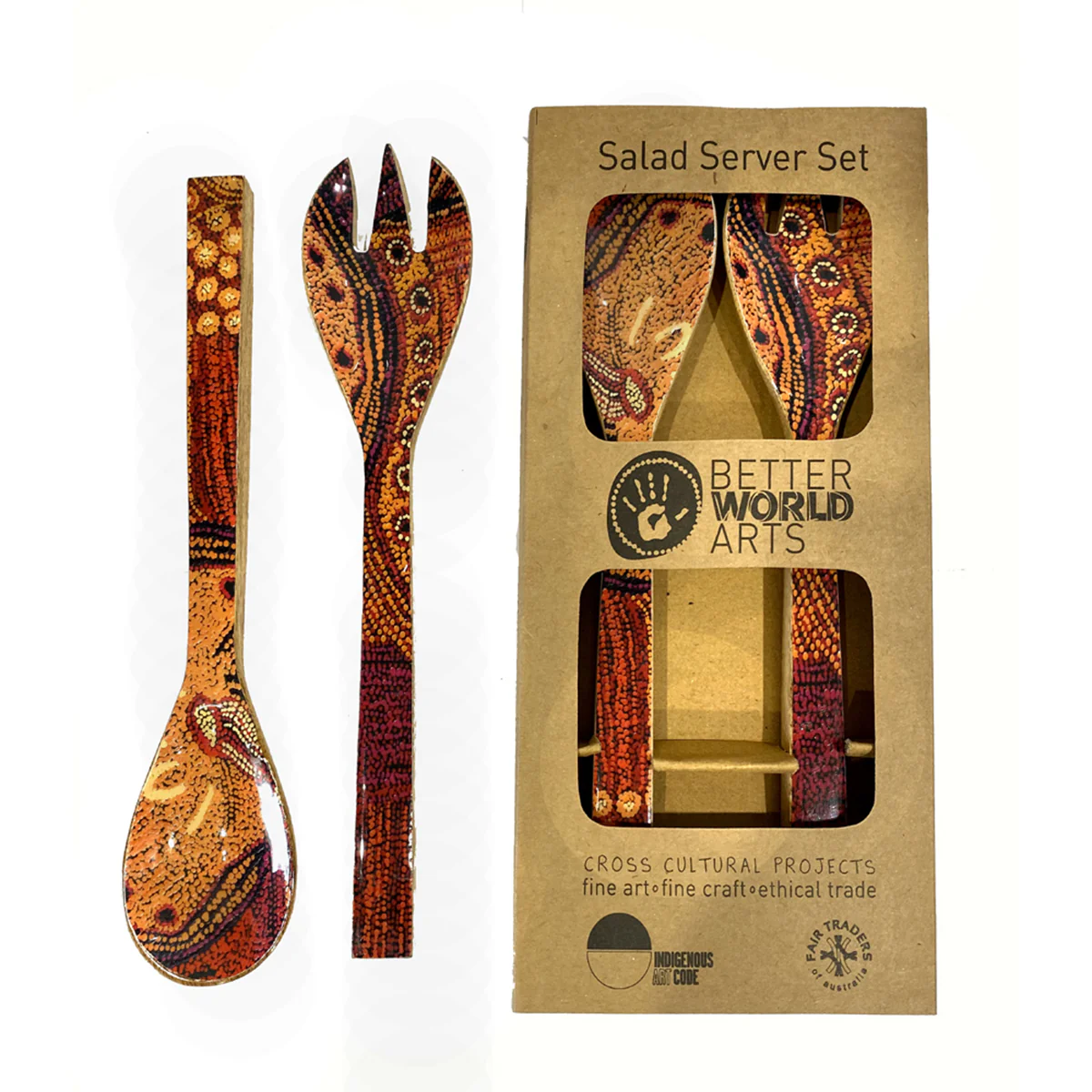 Salad Servers Wooden Julie Woods - Better World Arts