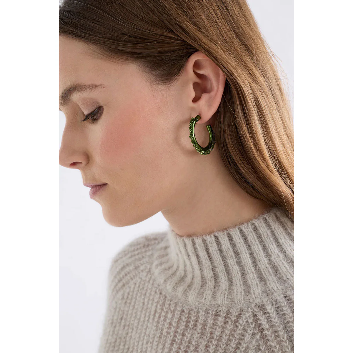 Satta Hoop Earring Forest Green - Elk Accessories - Image 2