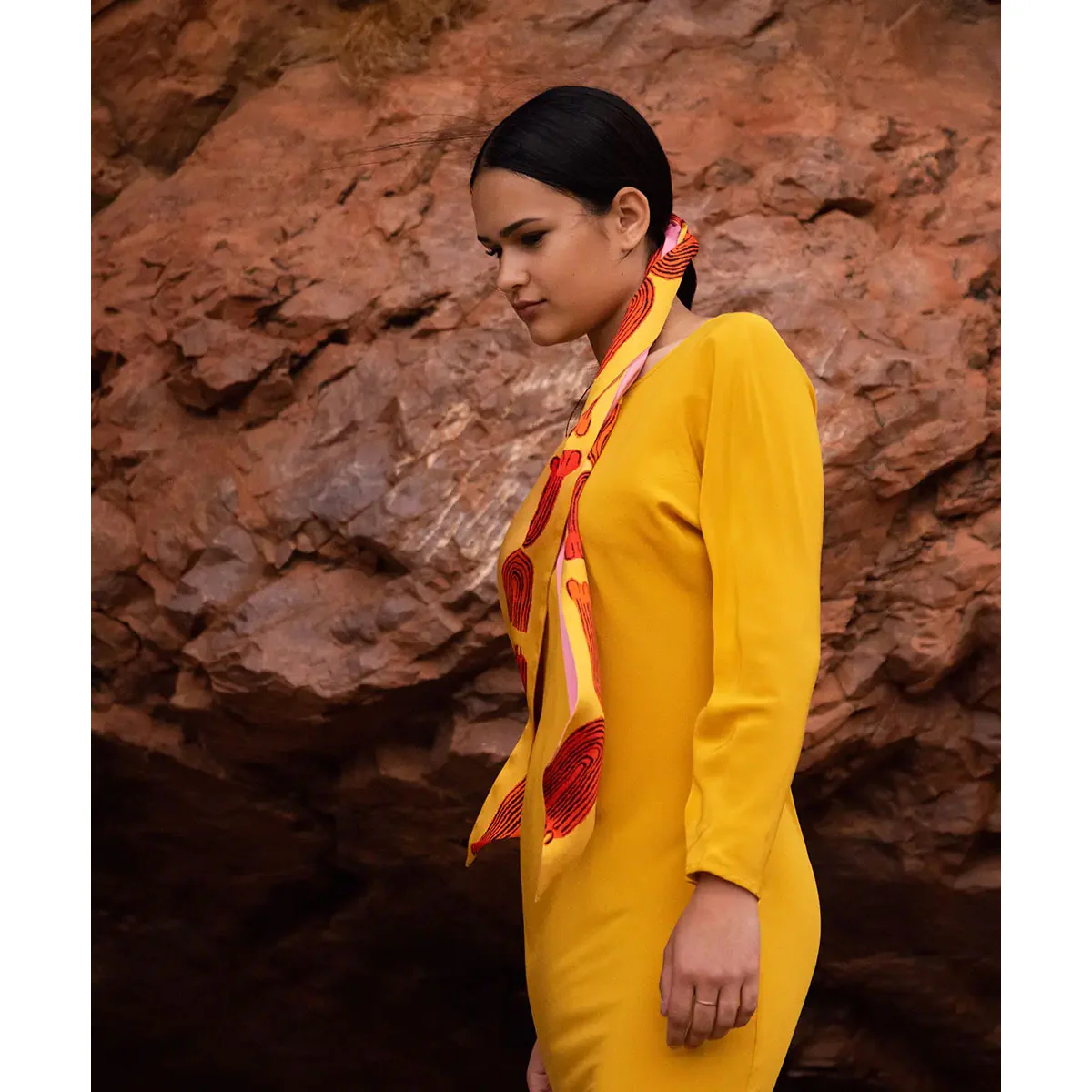 Scarf Untitled Twilly by Yuyuya Nampitjinpa - One of Twelve - Image 2