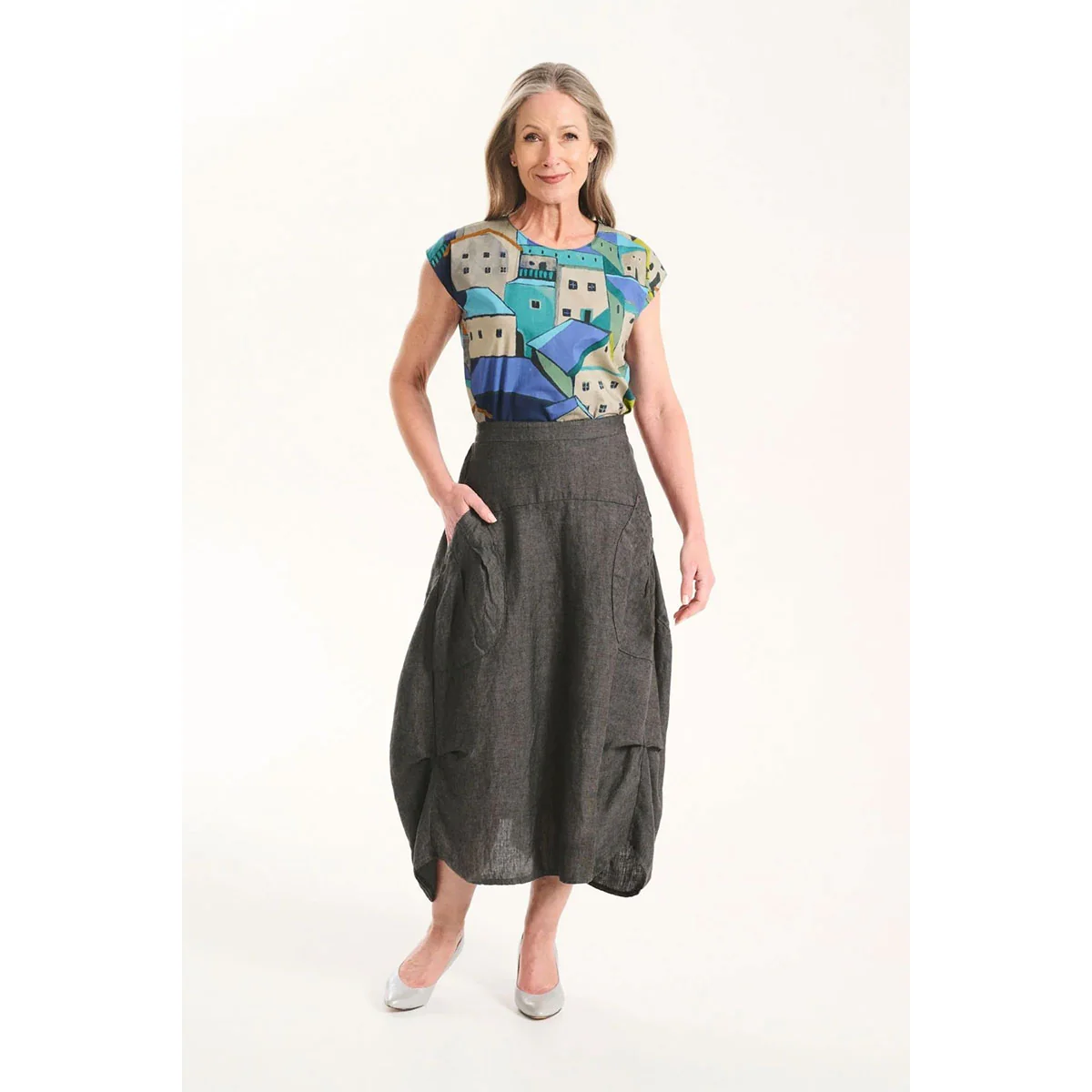 Skirt Milwaukee Alta Luxe Slate Linen - Olga de Polga - Image 2
