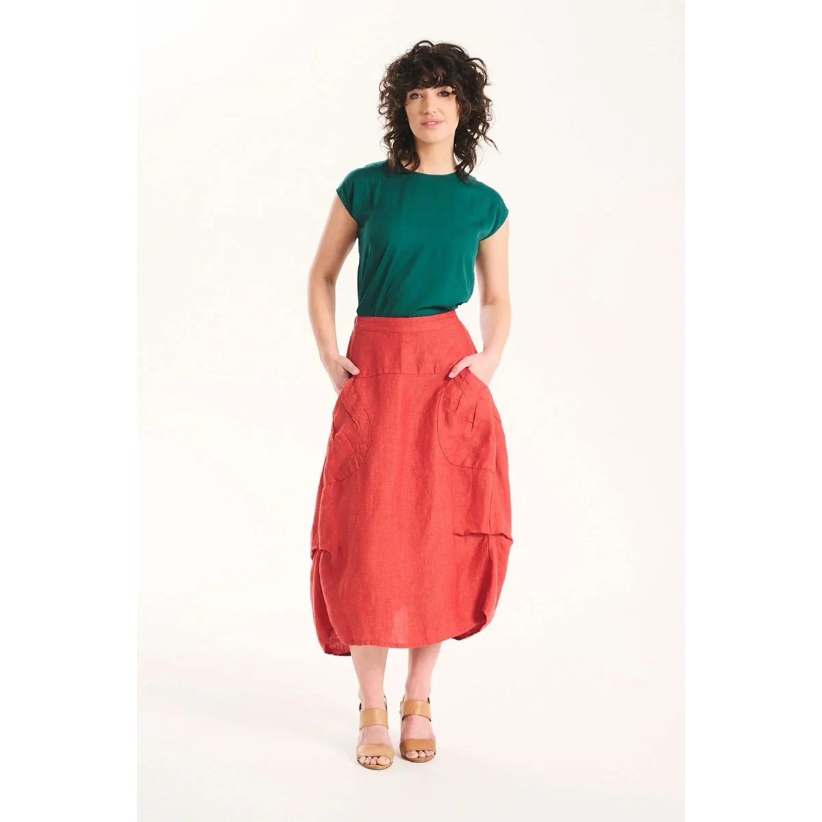 Skirt Milwaukee Alta Luxe Tamarillo Linen - Olga de Polga - Image 2