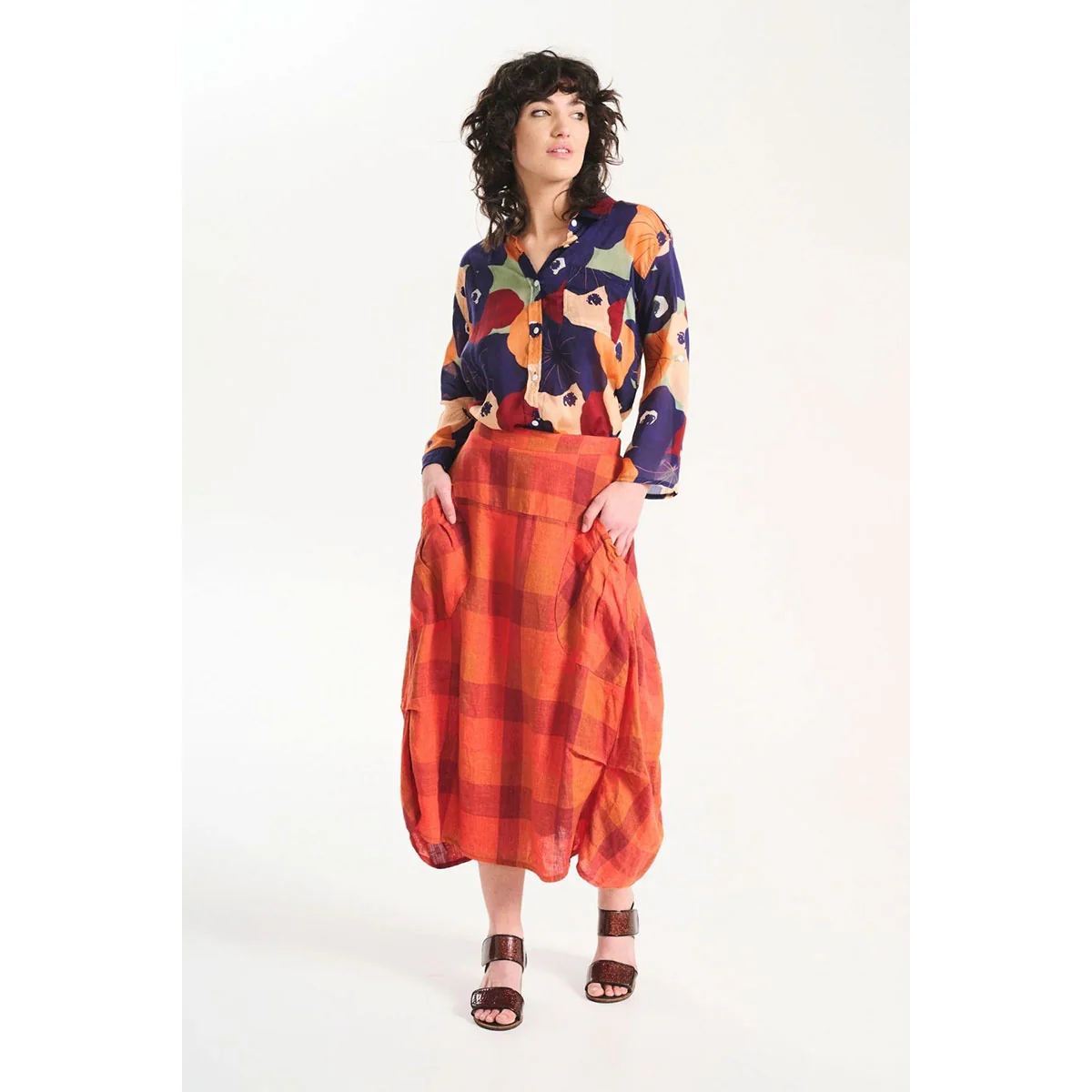 Skirt Milwaukee Amstel Orange Linen - Olga de Polga - Image 2