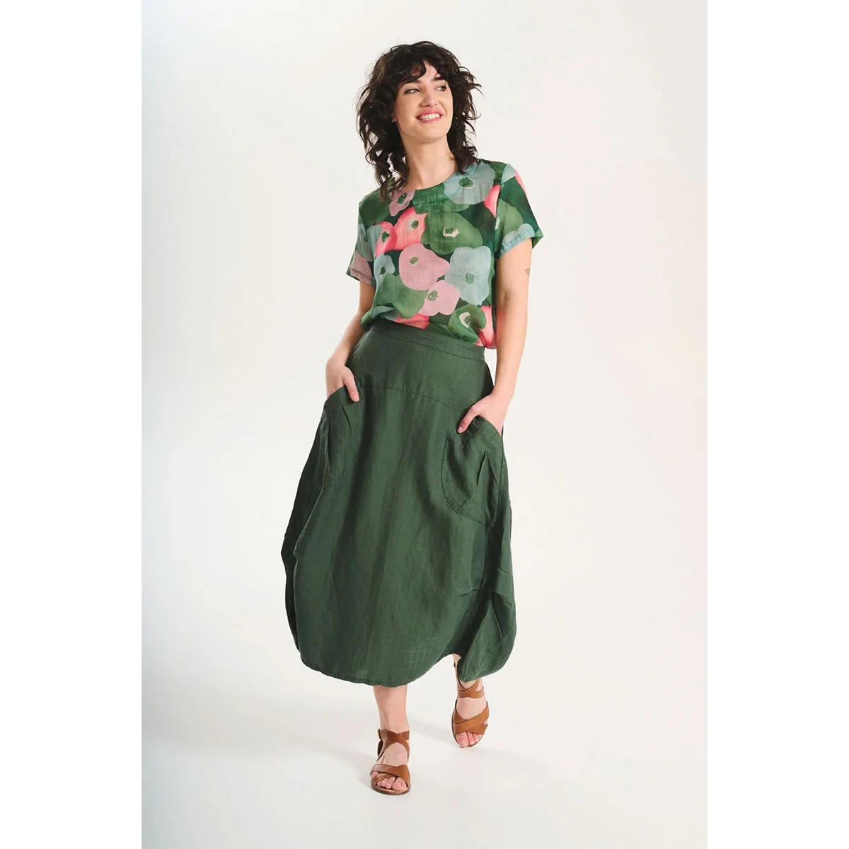 Skirt Milwaukee Solenne Sage Linen/Tencel - Olga de Polga - Image 2