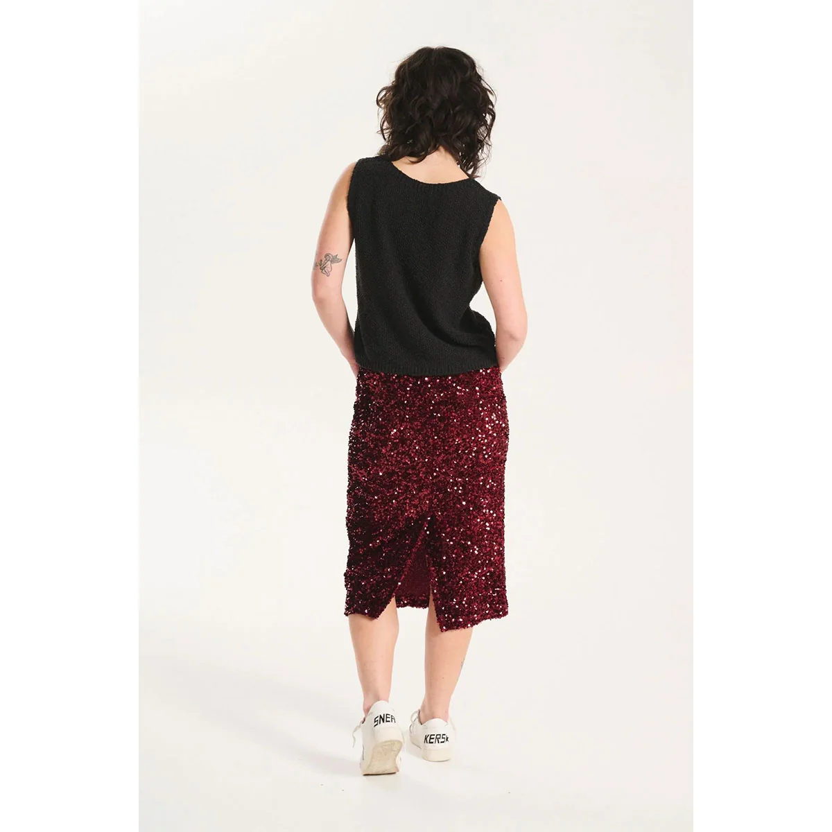 Skirt Nova Dark Red Sequinned Velvet - Olga de Polga - Image 3