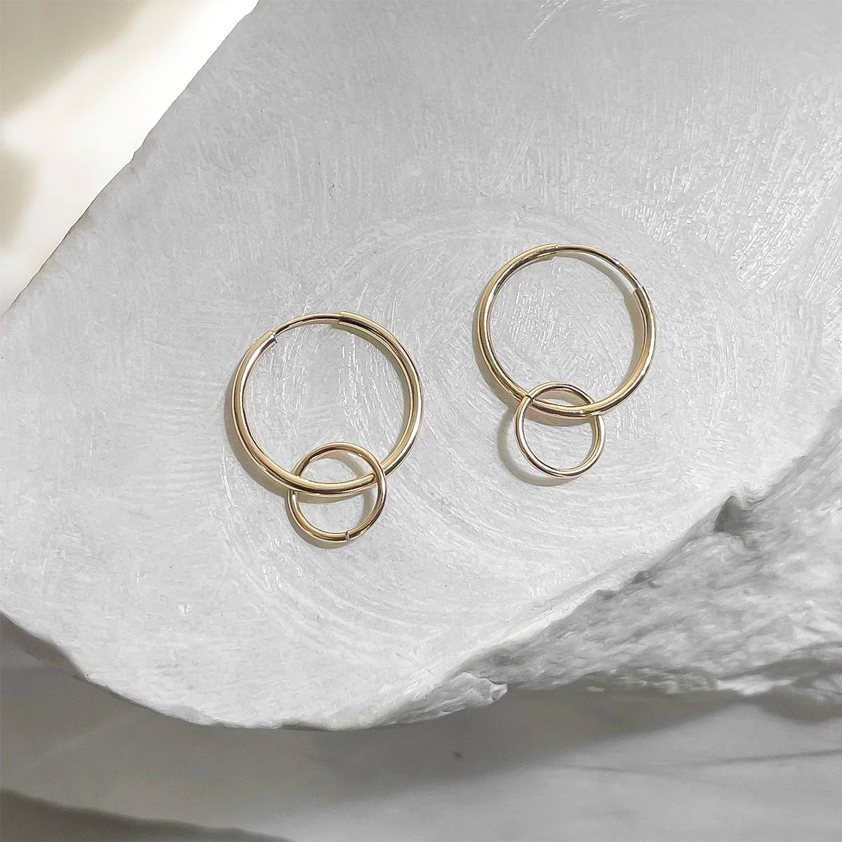 Sleeper Earrings Hoops Circle Charm Ring 9mm Gold Filled - Amy Tamblyn