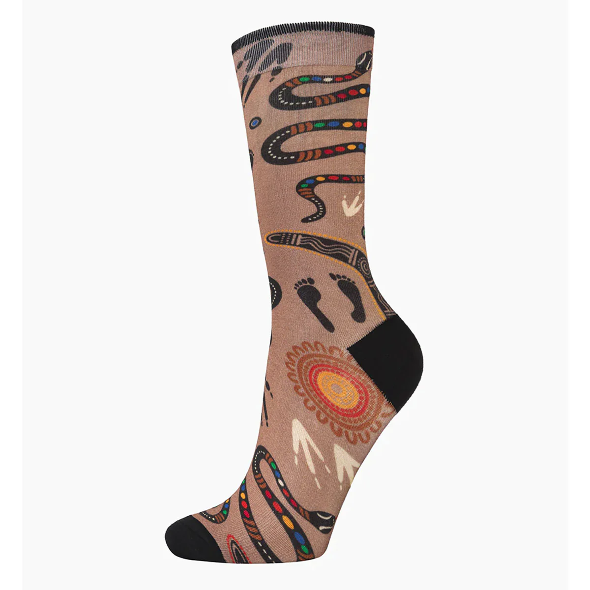 Sock Native Australia Dreamtime Sand Bamboo W2-8 - Pussyfoot Socks