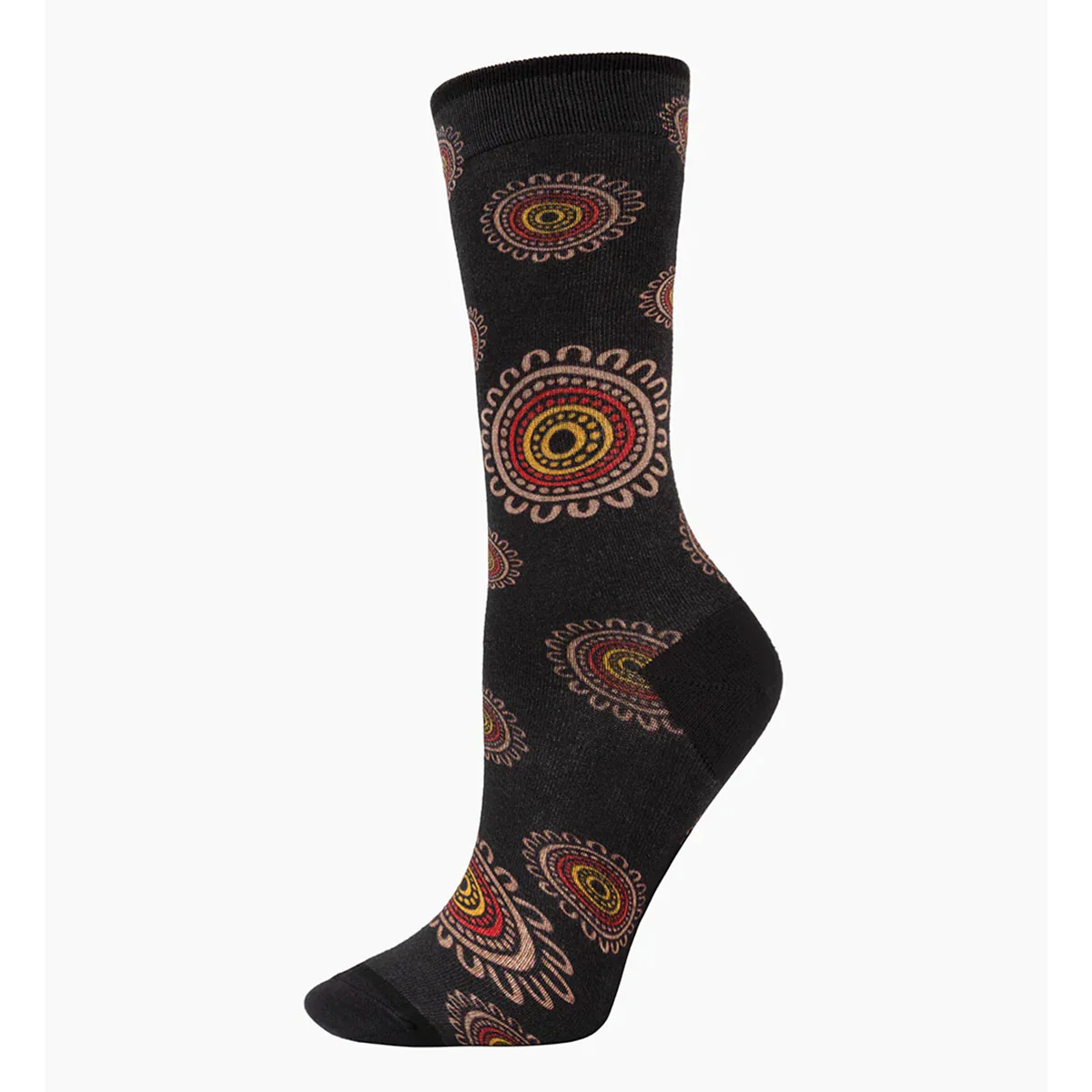 Sock Native Australian Campfire Black W2-8 - PussyFoot Socks