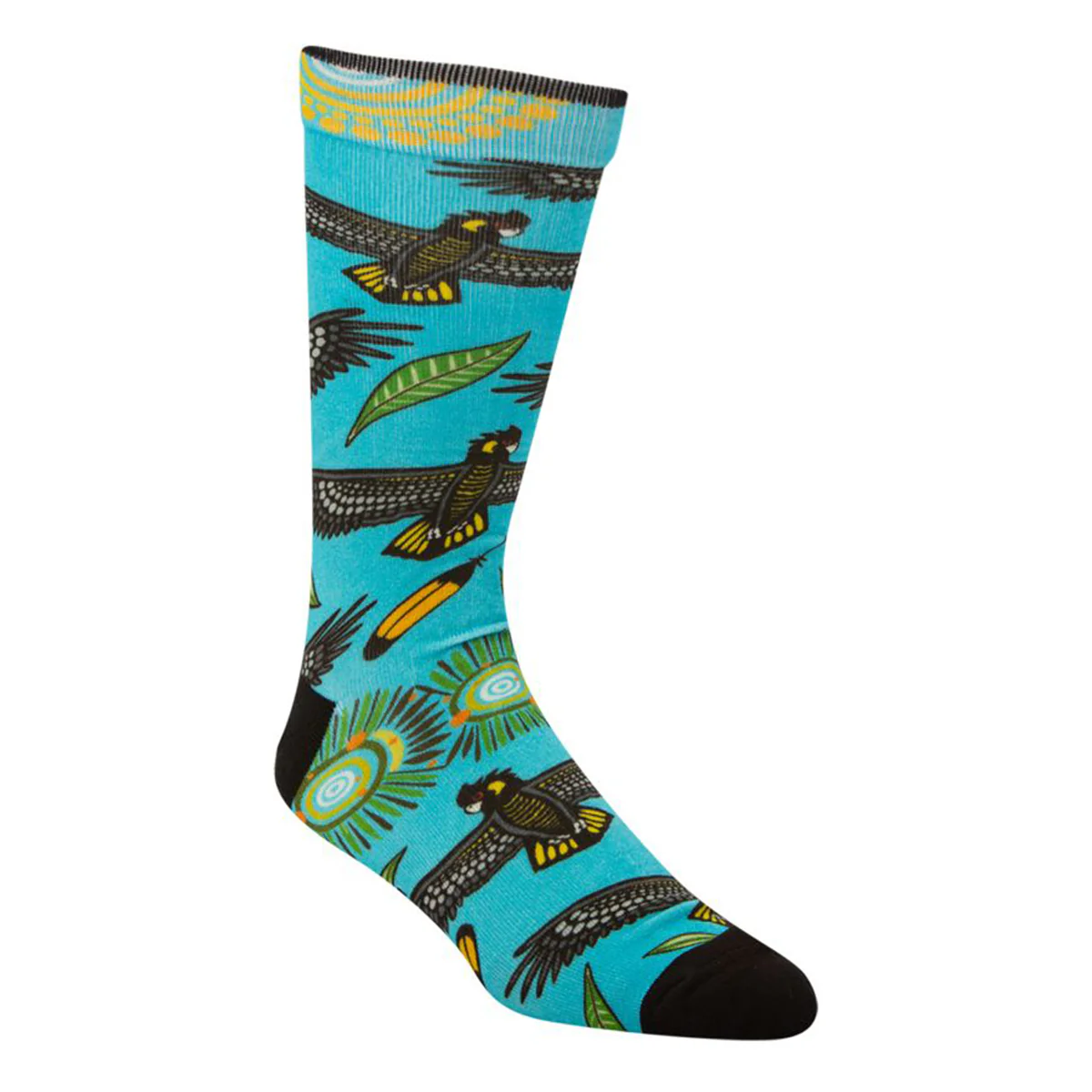 Socks Native Australian Black Cockatoo Blue Bamboo M7-11 - Bamboozld - Image 3