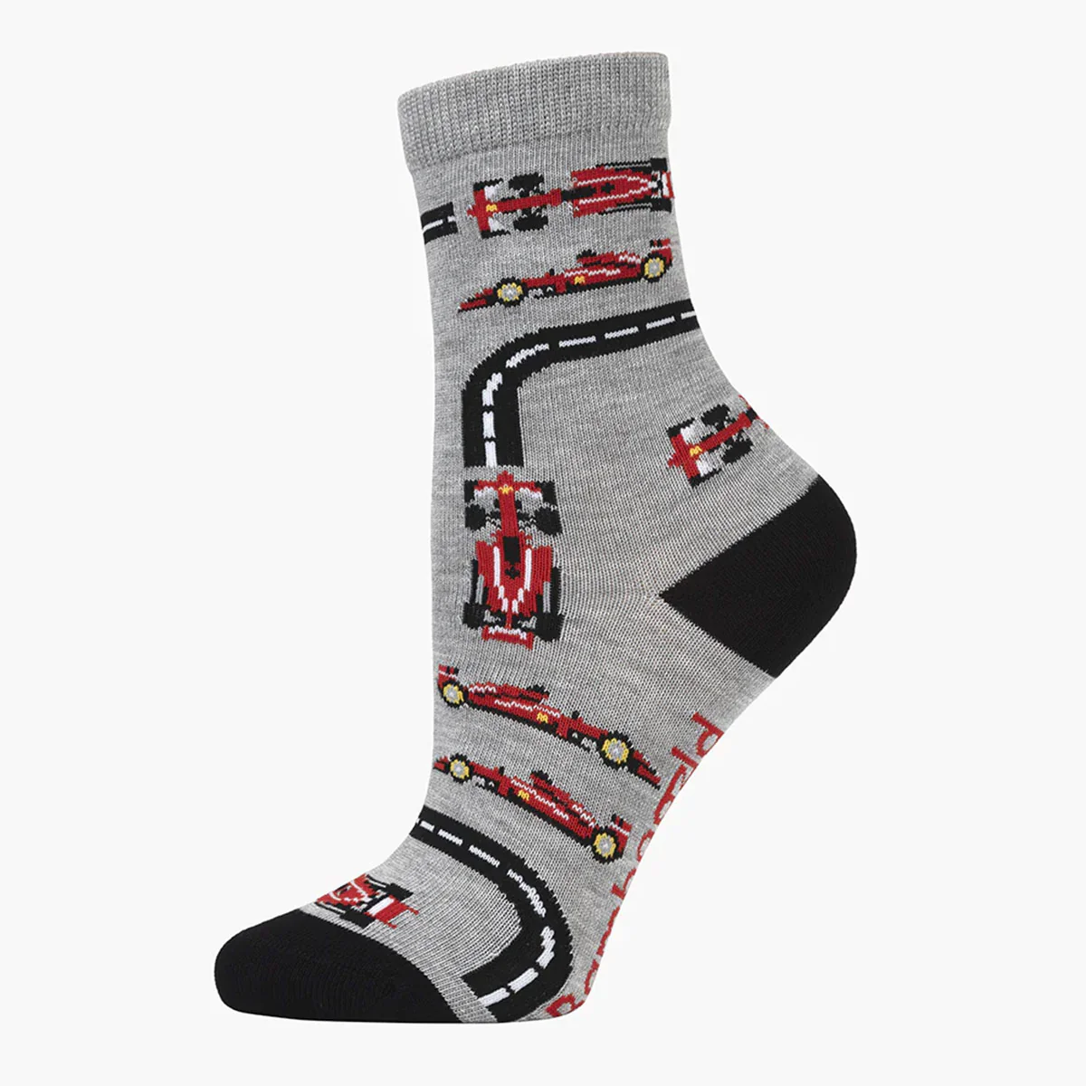 Socks F1 Car Track Grey Kids Bamboo - Pussyfoot Socks