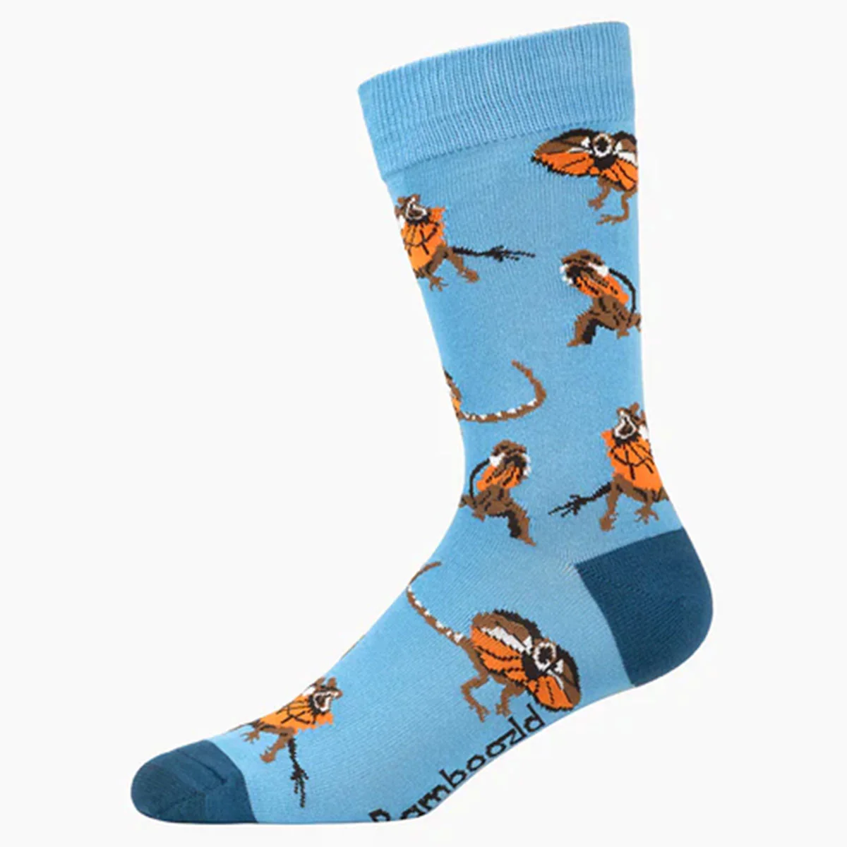 Socks Frill Neck Lizard Sky Blue Bamboo M7-11 - Pussyfoot Socks