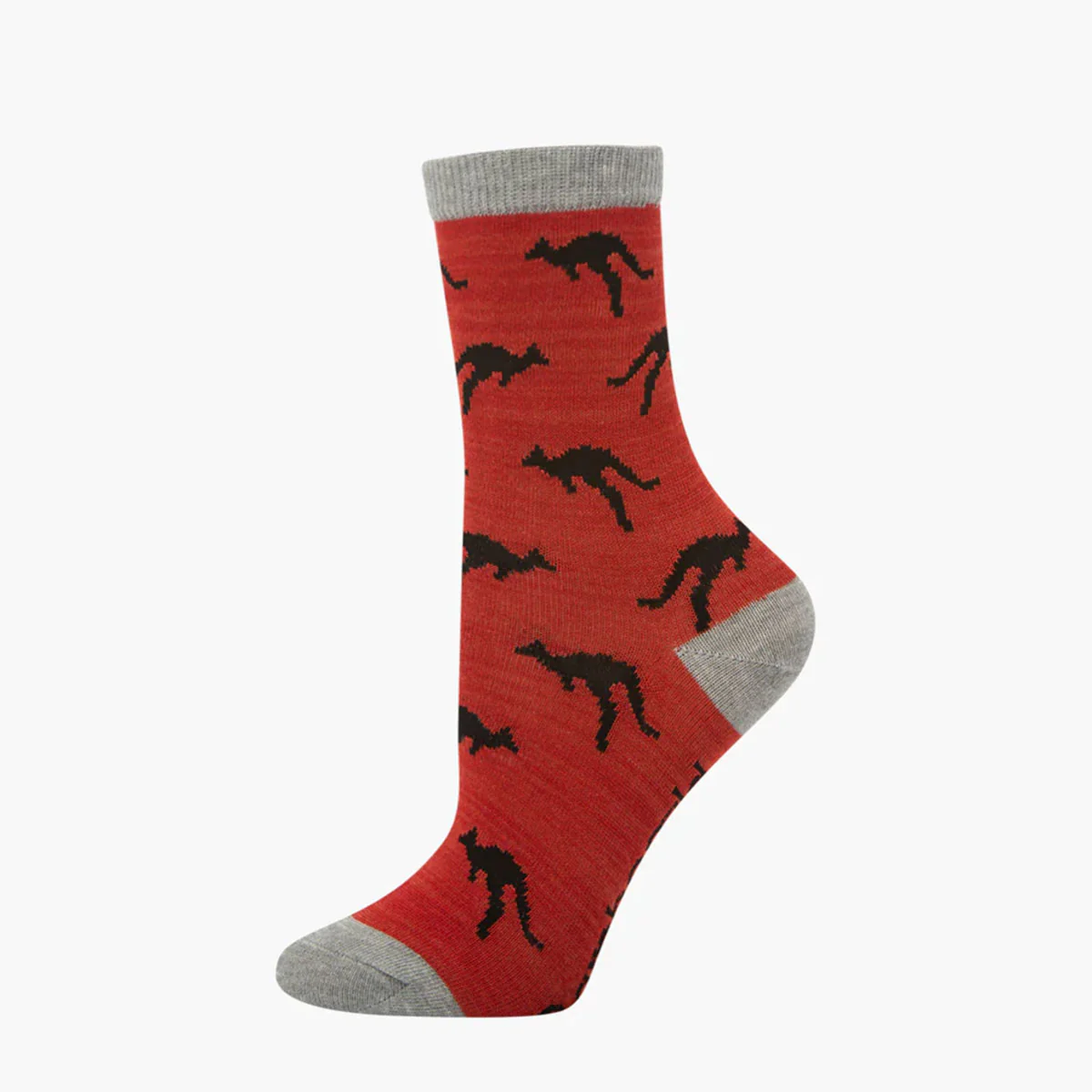 Socks Kangaroo Dirt Orange Kids Bamboo - Pussyfoot Socks
