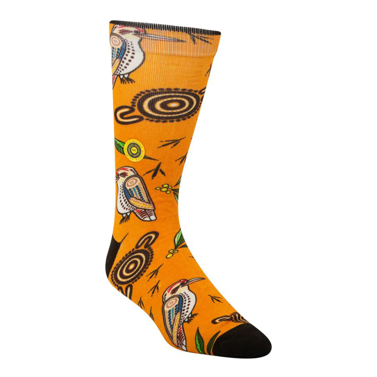Socks Native Australian Kookaburra Chedder Bamboo M7-11 - Bamboozld - Image 3