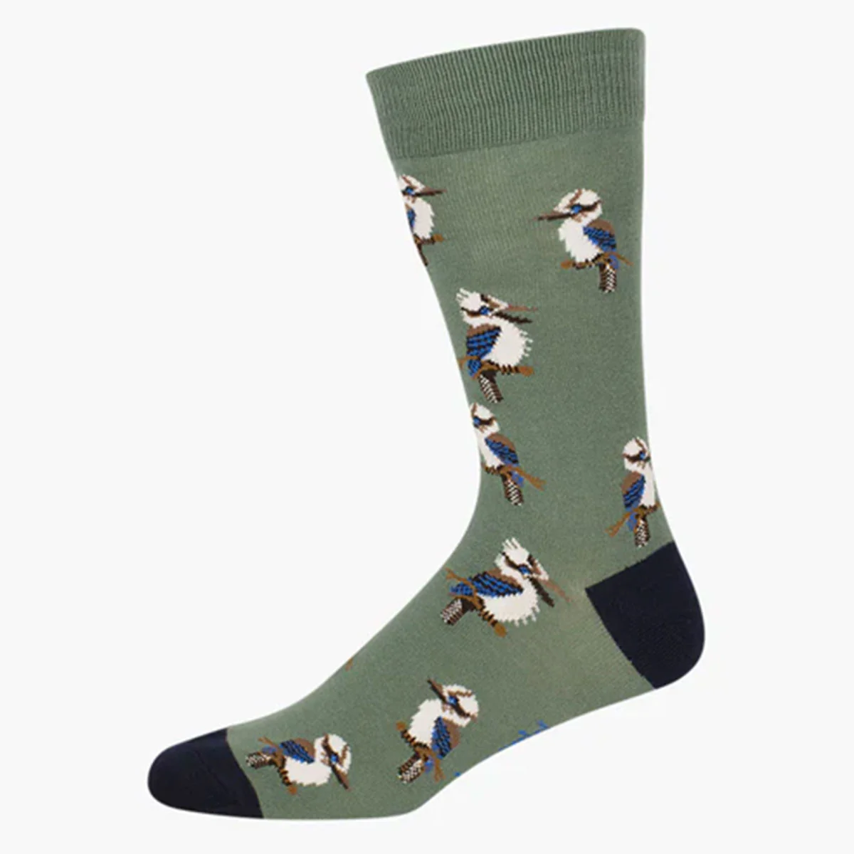 Socks Kookaburra Khaki Bamboo Mens 7-11 - PussyFoot Socks
