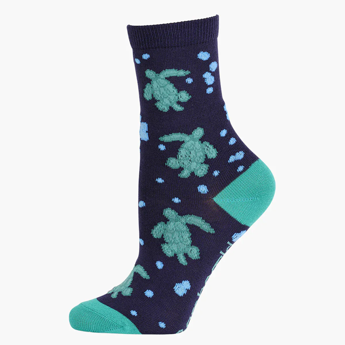 Socks Sea Turtle Navy Kids Bamboo - Pussyfoot Socks