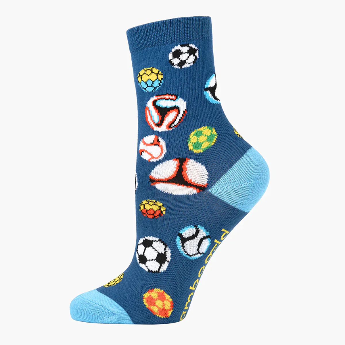 Socks Soccer Balls Blue Kids Bamboo - Pussyfoot Socks