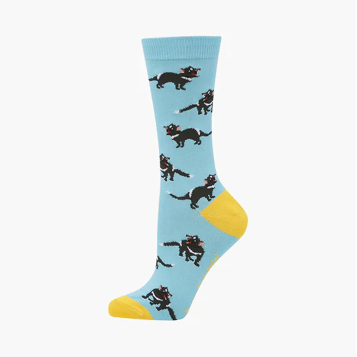 Socks Tassie Devil Seafoam Bamboo W2-8 - Pussyfoot Socks