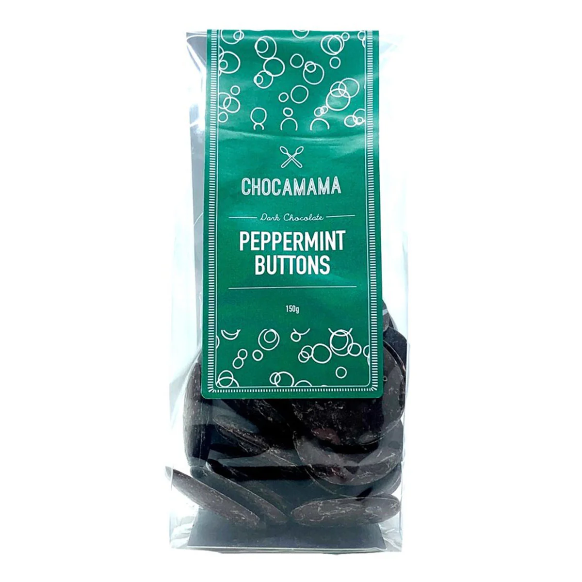 Dark Chocolate Peppermint Pastilles Stand Up Bag 150g - Chocomama