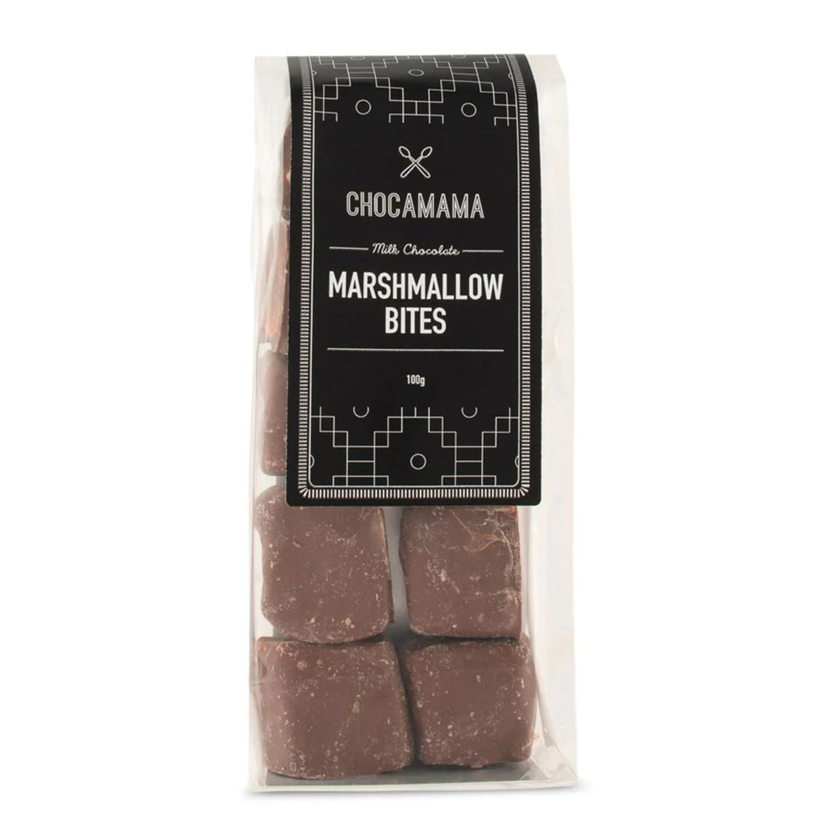 Milk Chocolate Marshmallow Bites Stand Up Bag 100g - Chocomama