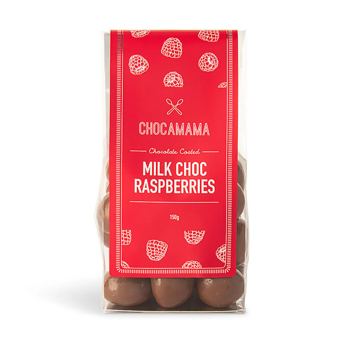 Stand up Bag Milk Raspberries 125g - Chocomama