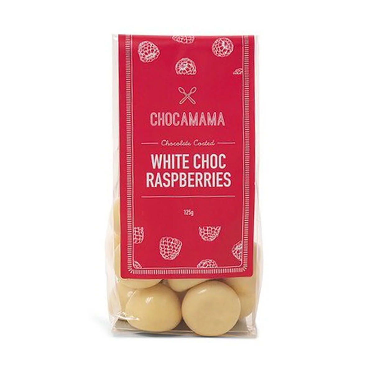 Stand up Bag White Raspberries 125g - Chocomama