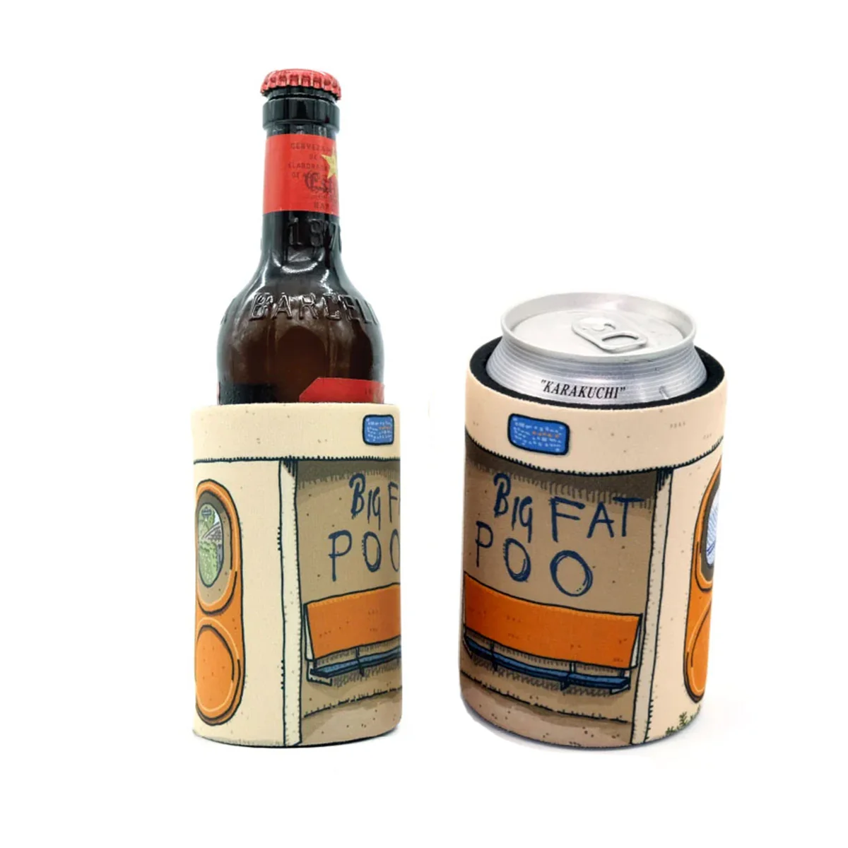 Stubby Holder Big Fat Poo Bus Shelter - Trevor Dickinson