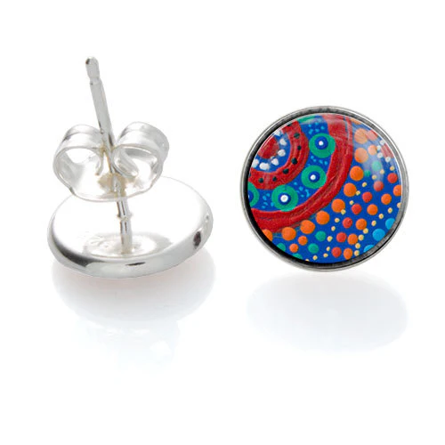 Stud Earrings Family Picking Wildflowers - Allegria Designs