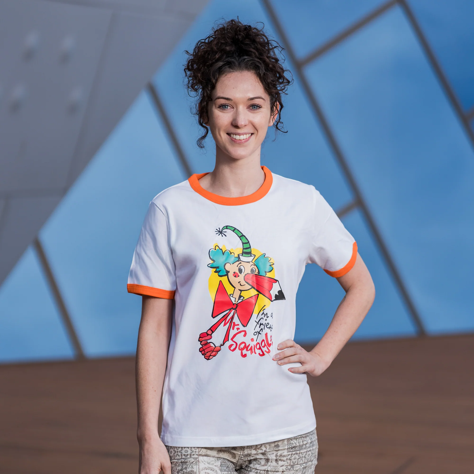 T-shirt Adult White/Orange I'm a Friend of Squiggle - Image 4
