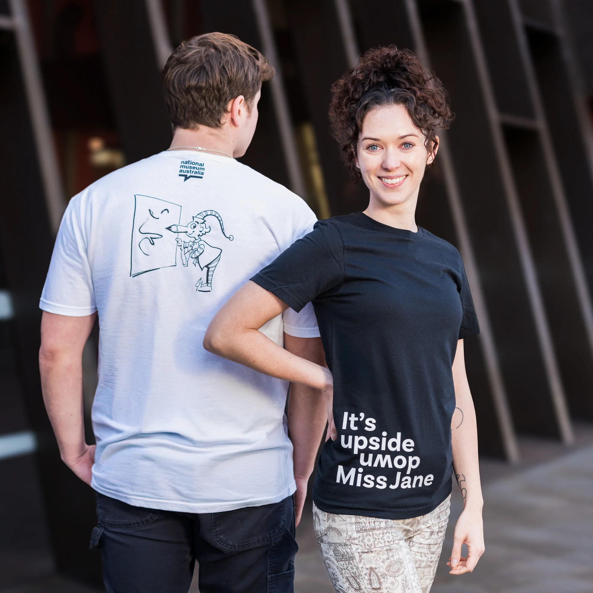 T-shirt It's Upside Down Miss Jane small text Black with White Writing - Image 4