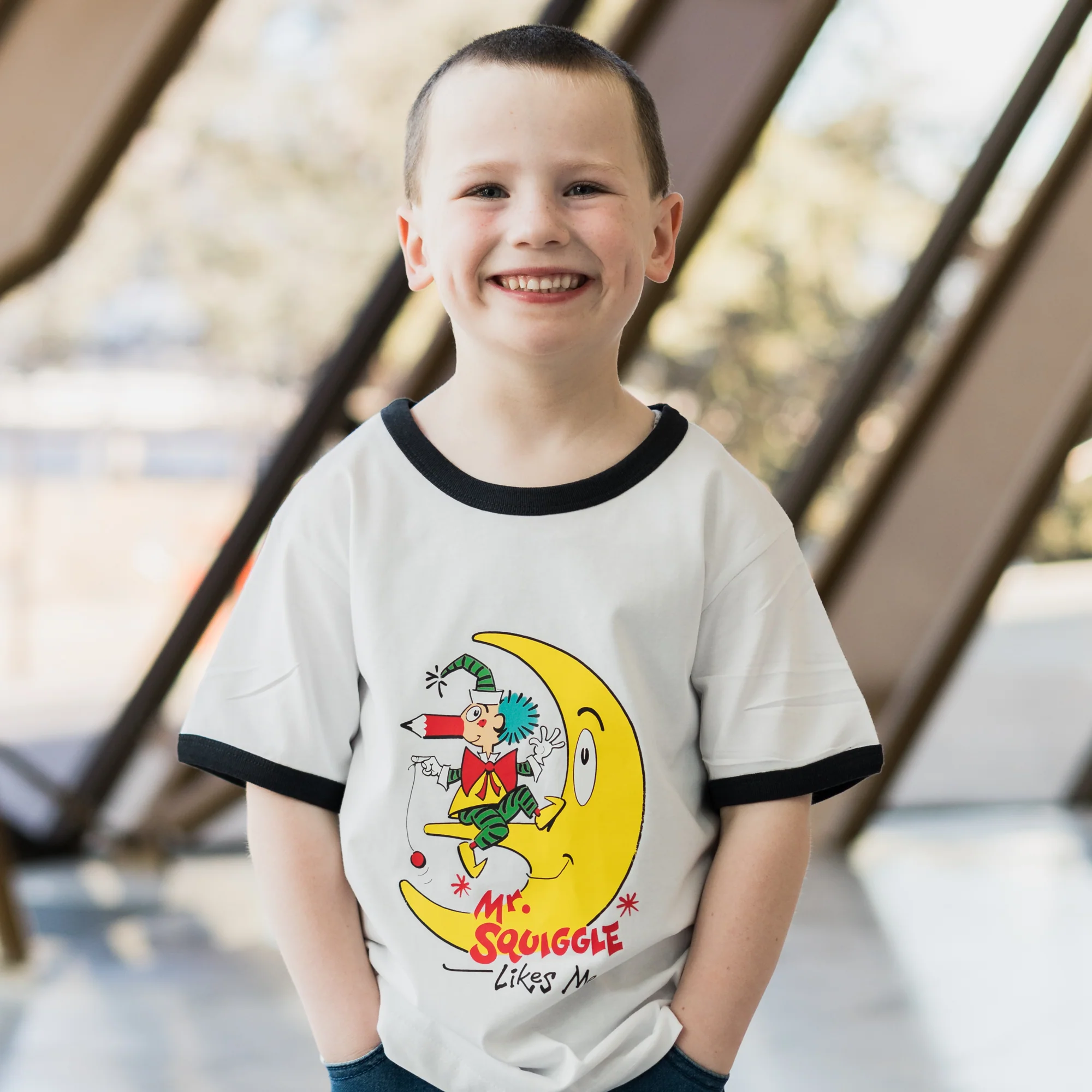 T-shirt Kids White/Navy Squiggle Likes Me - Image 4