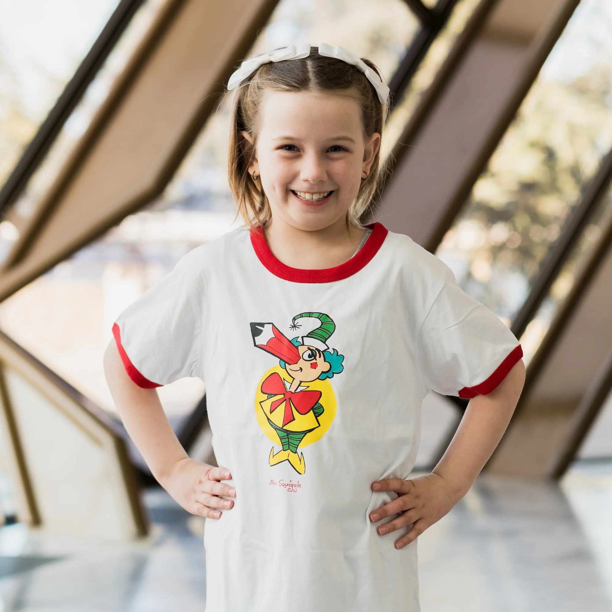 T-shirt Kids White/Red Mr Squiggle Yellow Circle - Image 4