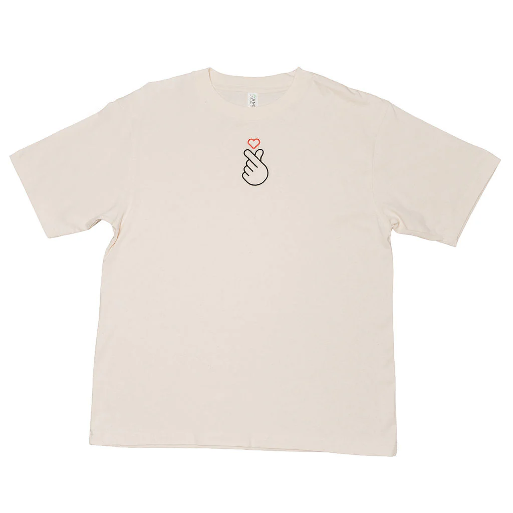T-shirt Natural Unisex Oversize NMA Finger Heart - Branded Ideas