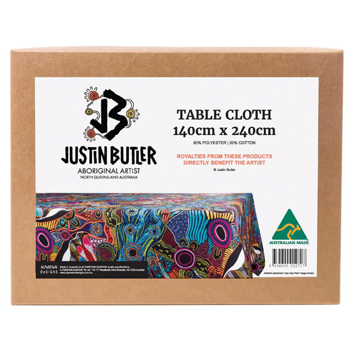 Table Cloth Justin Bulter 140cm x 240cm - Alperstein Designs