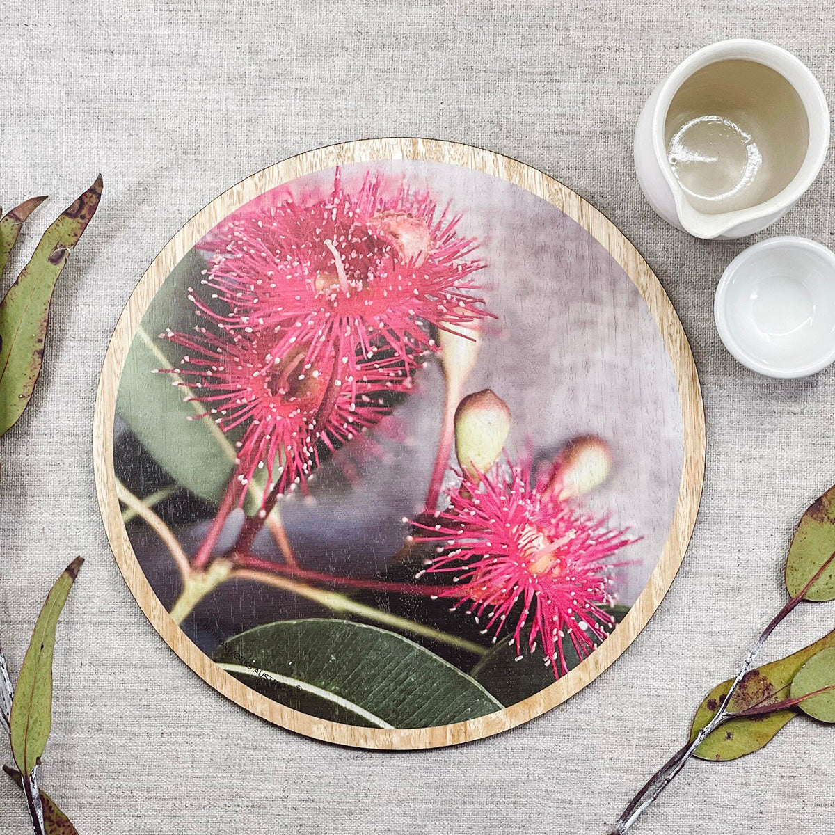 Table Mat Round Botanic Flowering Gum Coloured Set of 4 - ButtonWorks - Image 3