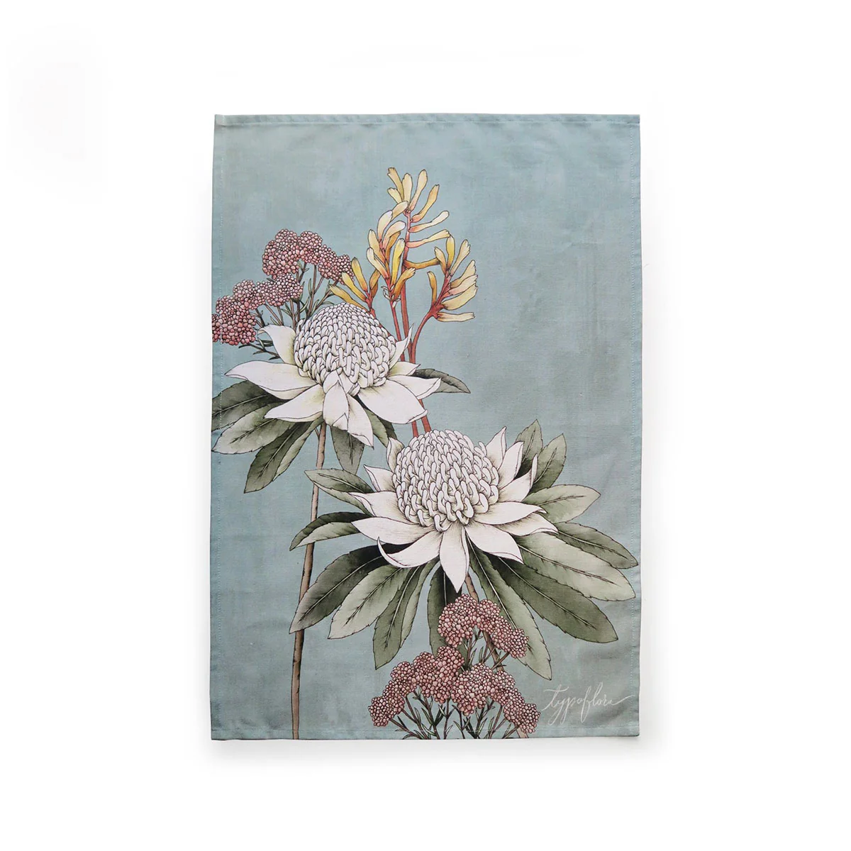 Tea Towel Art Waratah Portrait - TypoFlora