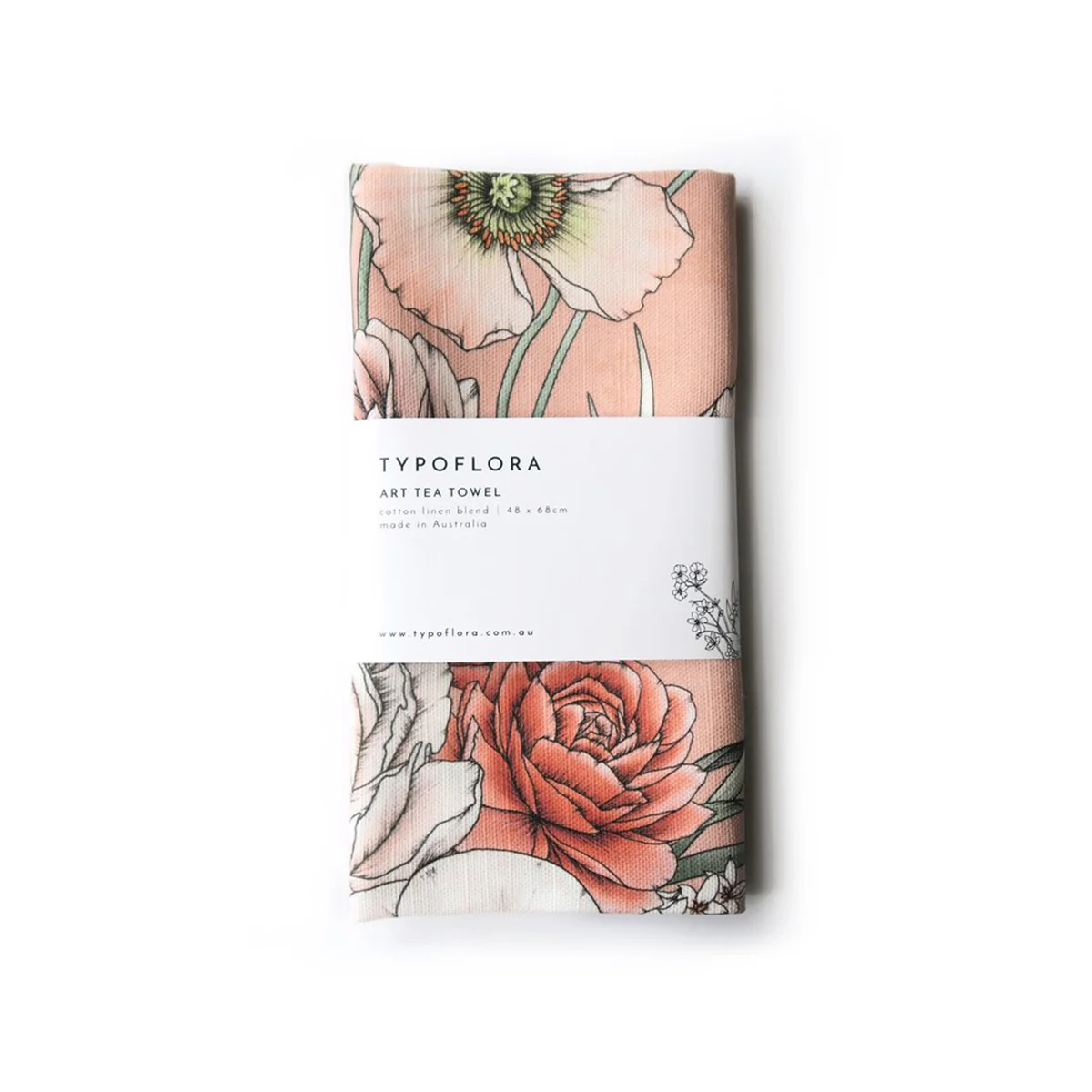Tea Towel Bouquet in Blush - TypoFlora