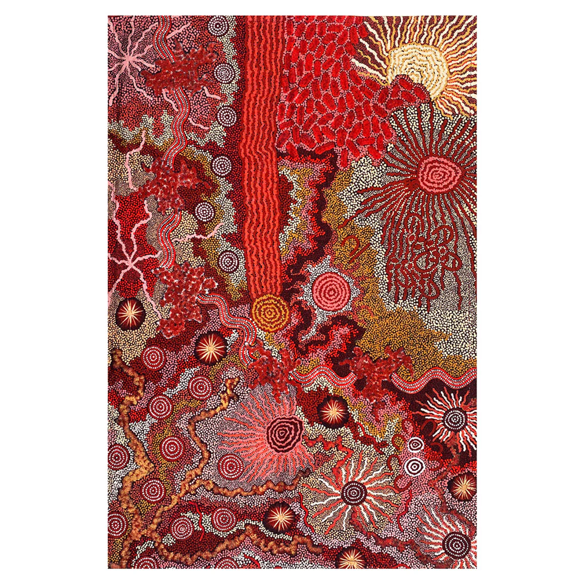 Tea Towel Family and Country Damien and Nyinkalya Marks DYM931 - Better World Arts