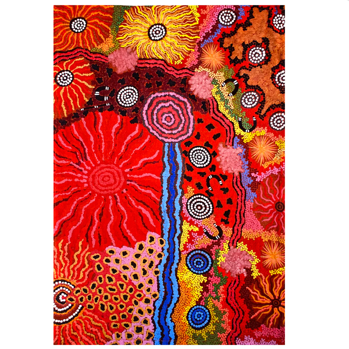 Tea Towel Family and Country Damien and Nyinkalya Marks DYM975 - Better World Arts