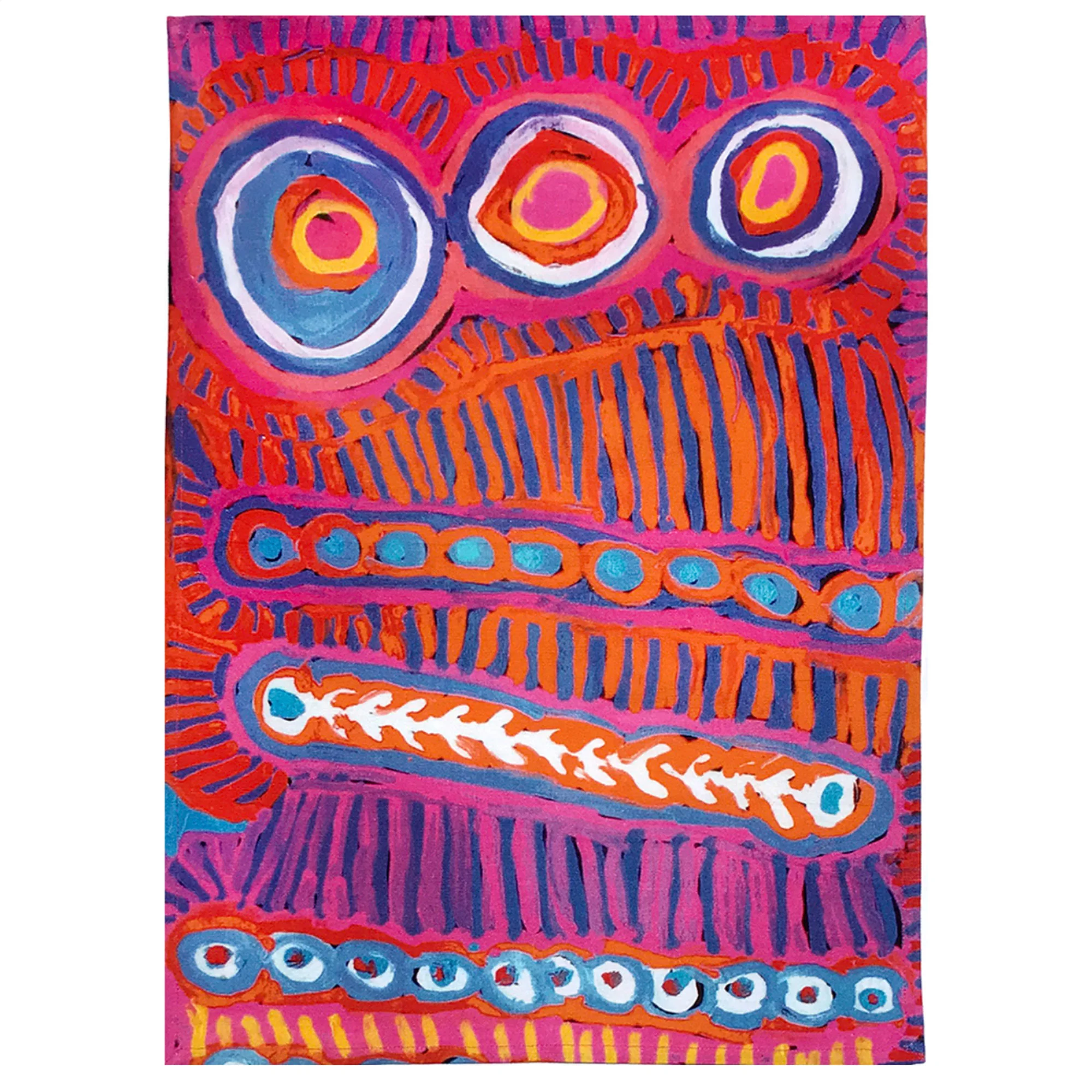 Tea Towel Two Dogs Dreaming Pink Murdie Nampijinpa Morris MNM600 - Better World Arts
