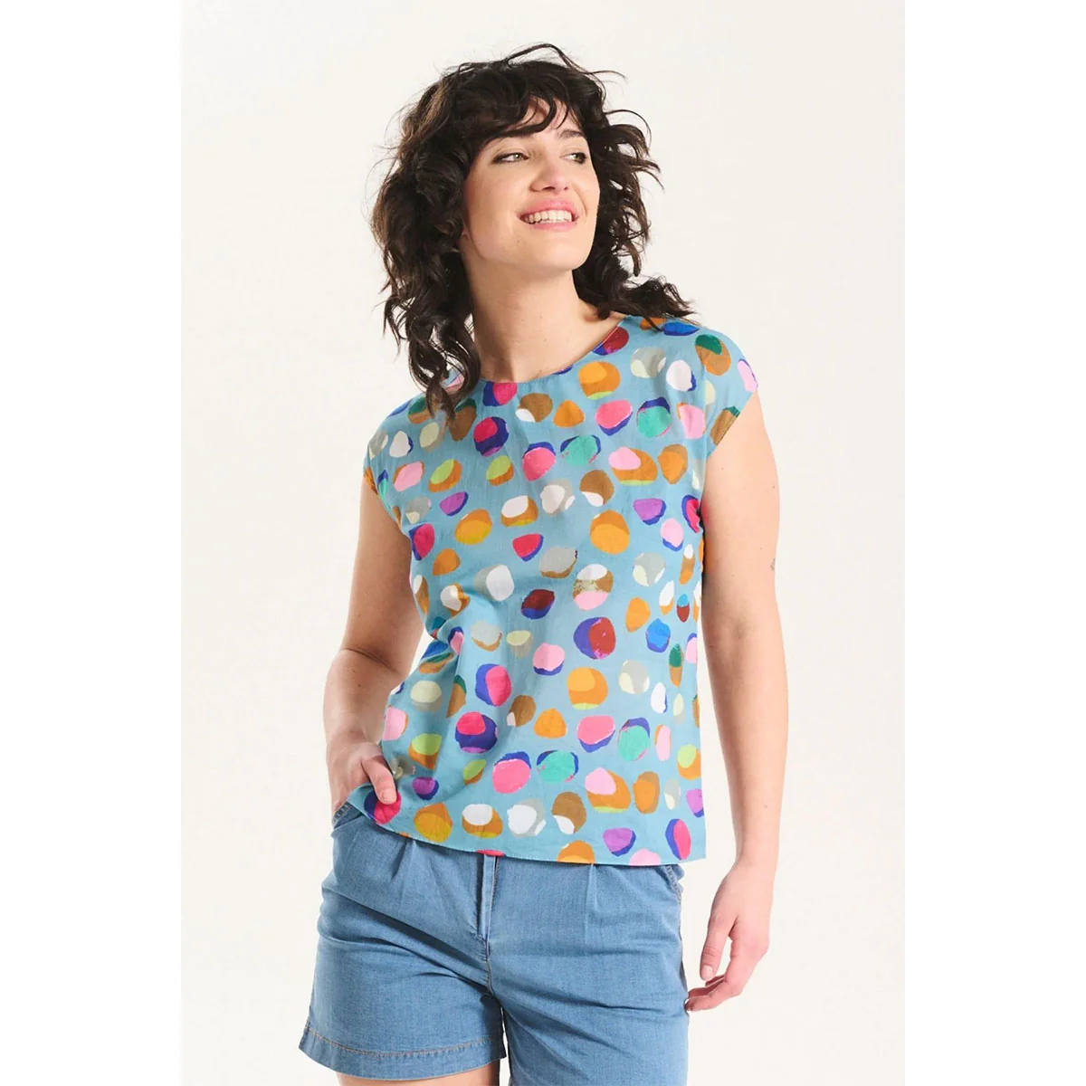 Tee Cotton Voile Confetti Blue - Olga de Polga - Image 2