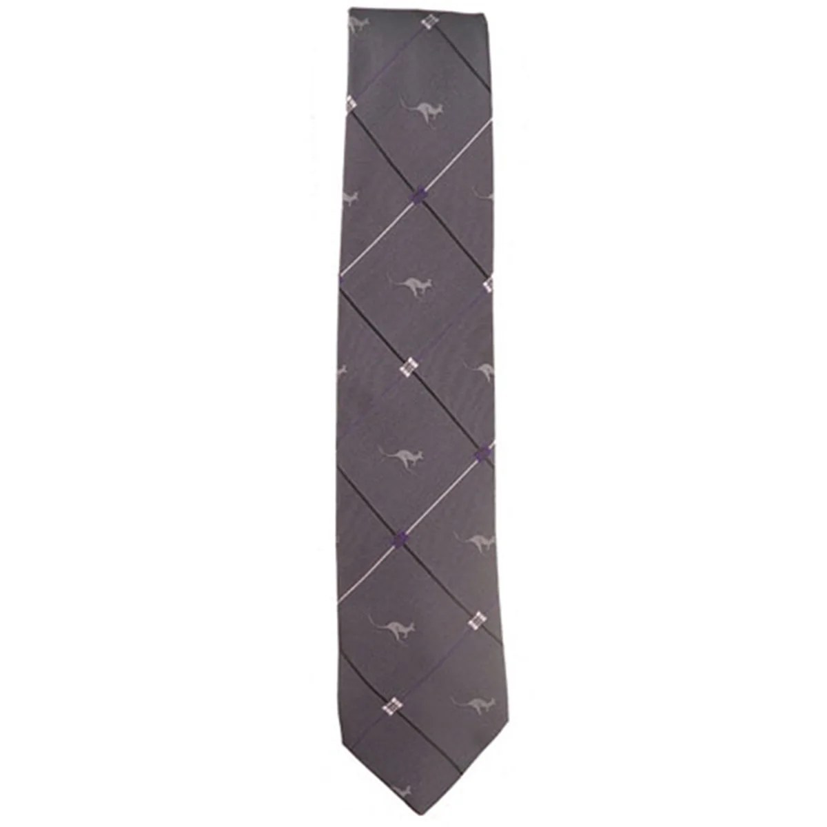 Tie Australia Kangaroo Stripe Grey - Address