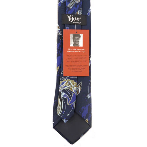 Tie Isaiah Nagurrgurrba Crocodile Navy - Yijan - Image 2