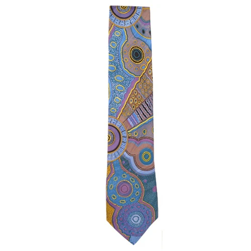 Tie Norman Cox Kanga Story Blue/Yellow - Outstations
