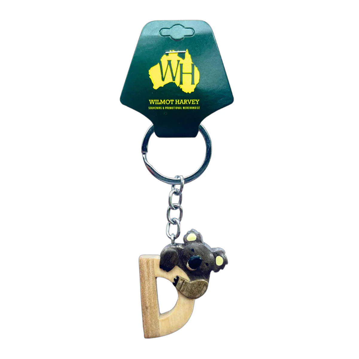 Timber Keyring D Koala Alphabet Range - Wilmot Harvey