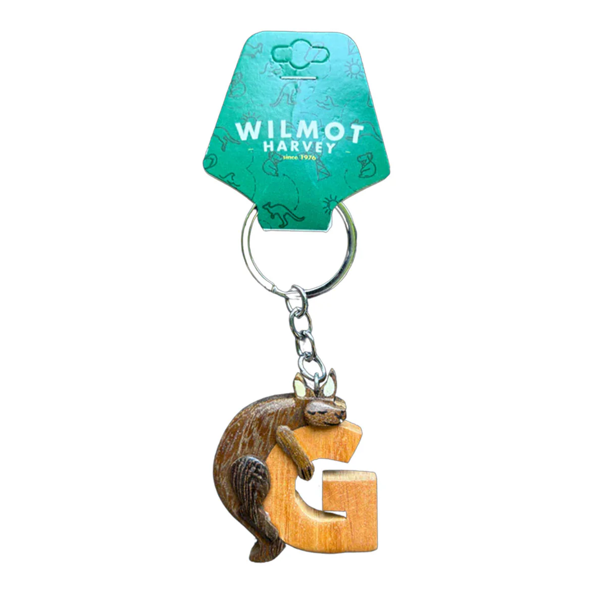Timber Keyring G Kangaroo Alphabet Range - Wilmot Harvey